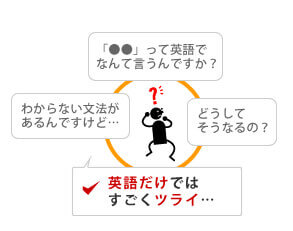 ゼロから習う英会話の初心者が外国人講師とレッスンするとストレスが多いことを示した図